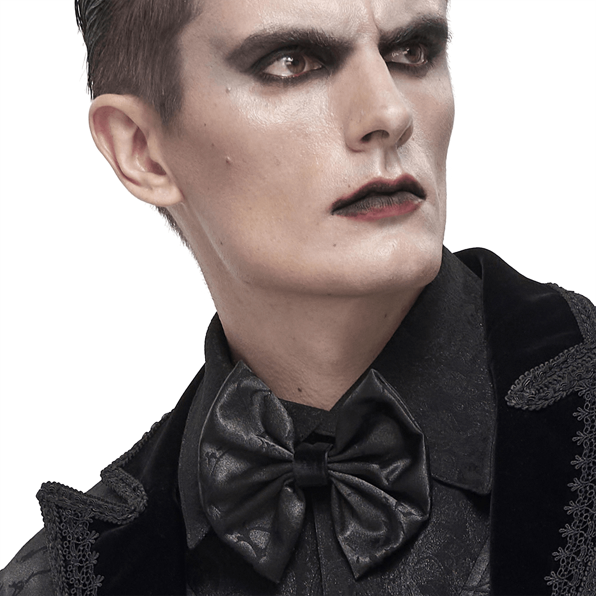 Gothic Jacquard Bowtie for Men / Black Lace-up design Bowtie / Fashion Male Accessories - HARD'N'HEAVY