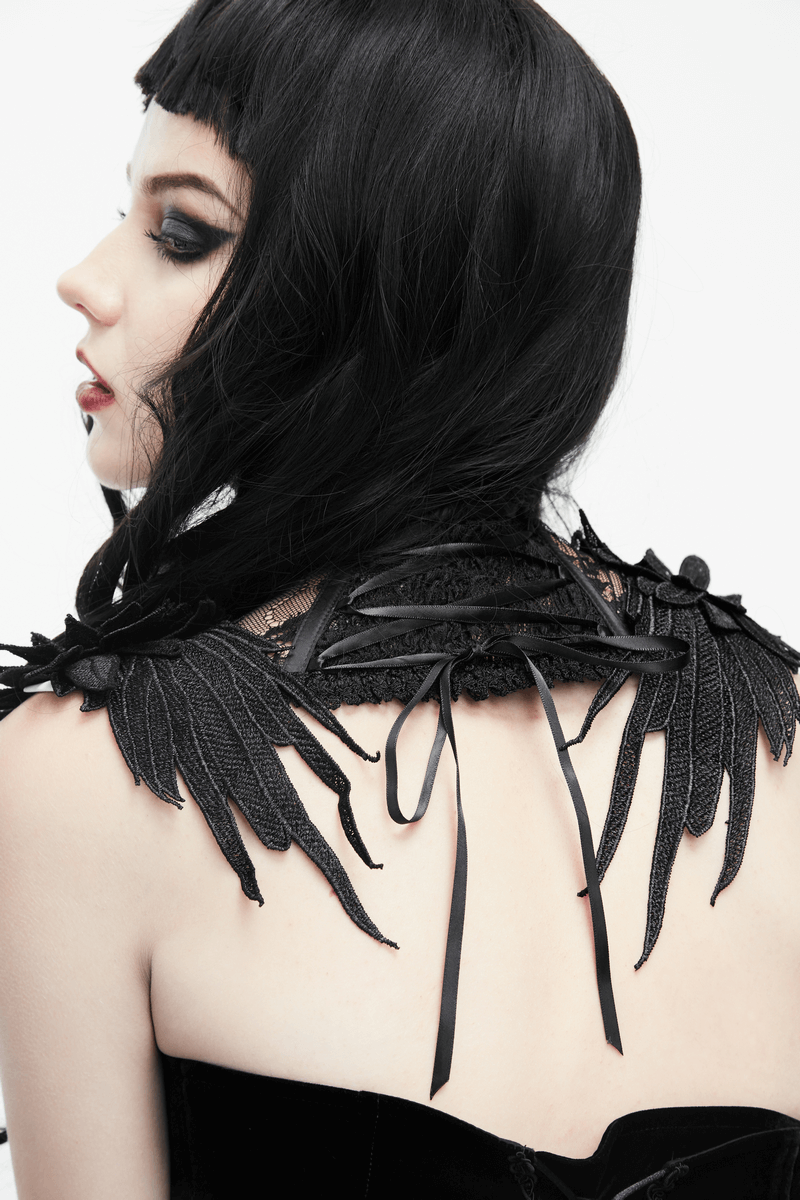 Gothic Lace Flower Collar / Women's High Collar with Decorative Applications