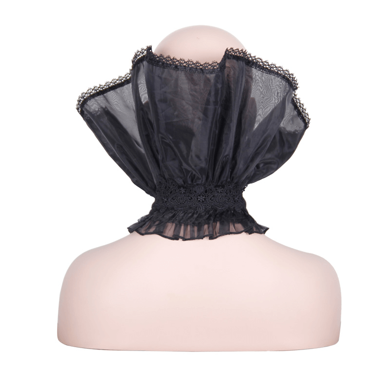 Gothic Lace High Collar for Women / Black Vintage Frilled Ruff Collar - HARD'N'HEAVY