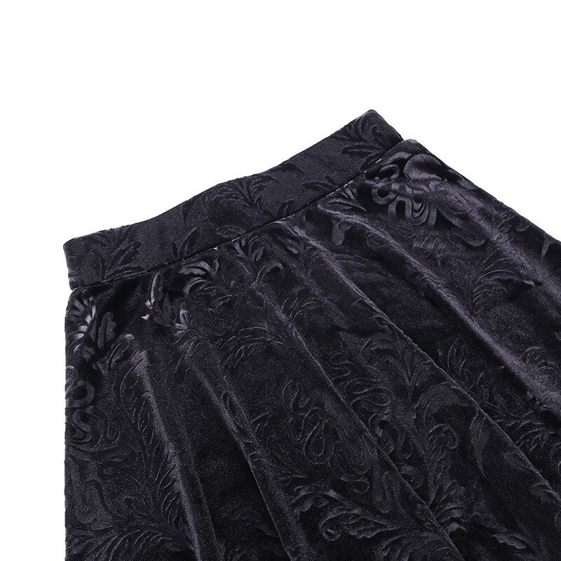 Gothic Lace Trim Black Skirt / Goth High Waist Mini Skirt / Women's A Line Skirts - HARD'N'HEAVY