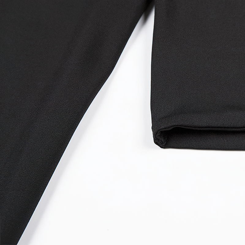 Gothic Ladies Long Sleeve Bodycon Top / Sexy Black Crop Top for You - HARD'N'HEAVY