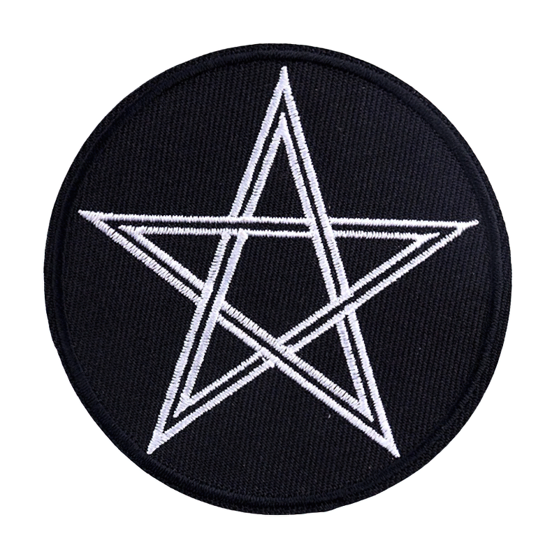 Gothic Patch Of Pentagram Star / Iron-On Embroidery / Unisex Accessory For Clothing - HARD'N'HEAVY