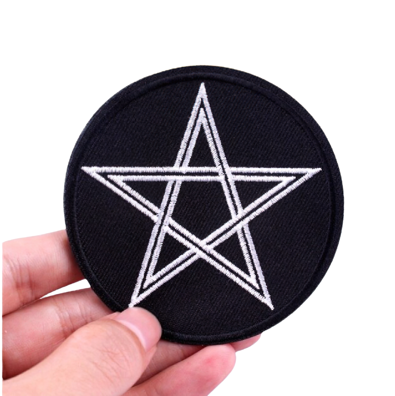 Gothic Patch Of Pentagram Star / Iron-On Embroidery / Unisex Accessory For Clothing - HARD'N'HEAVY