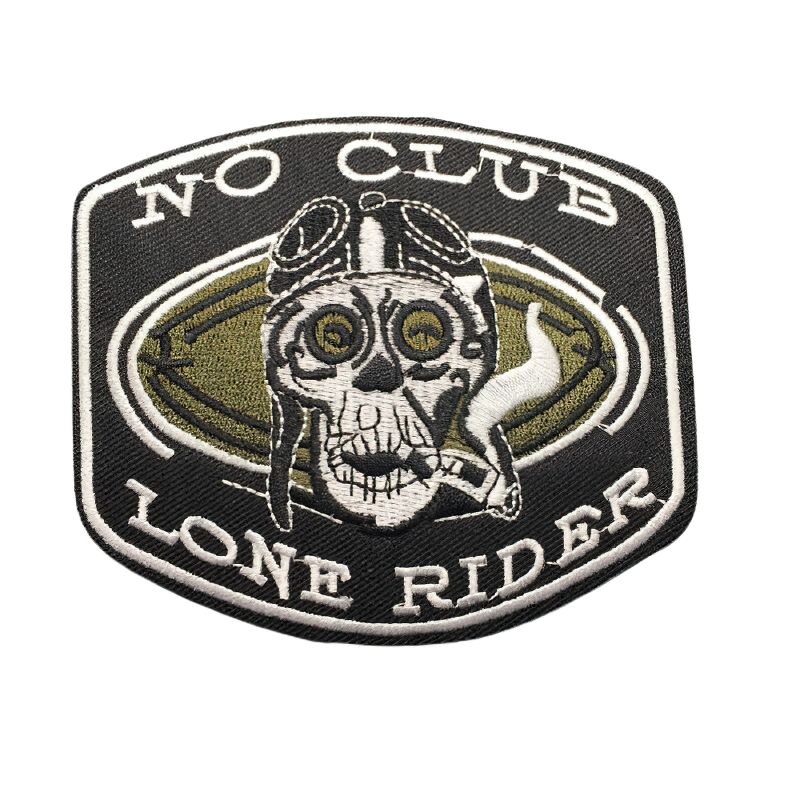 Gothic skull patch in pilot mask, perfect for unisex clothing and alternative fashion enthusiasts.