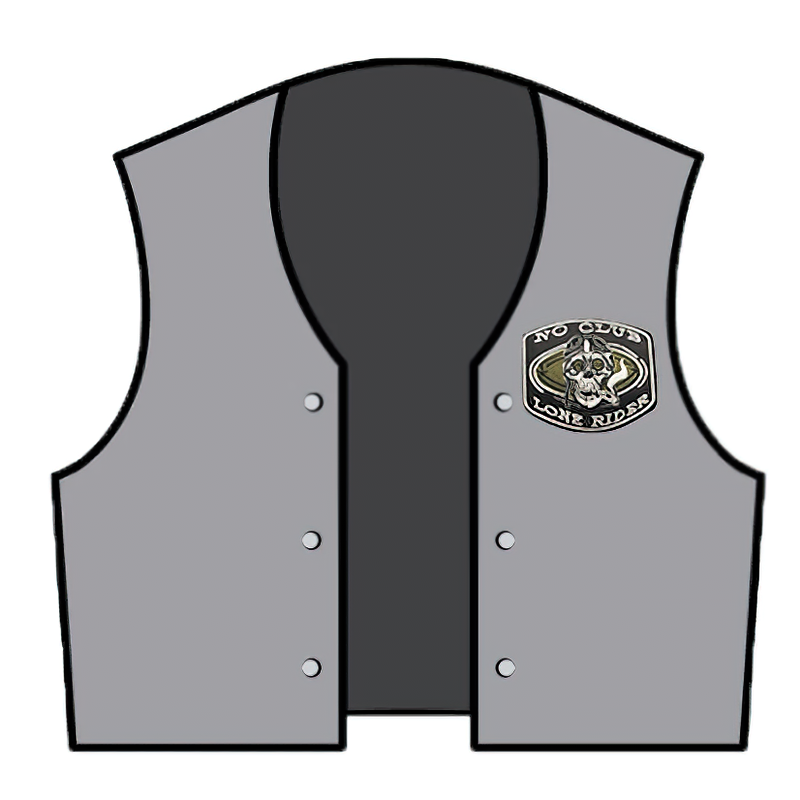 Gothic vest with skeletal pilot mask patch, perfect for alternative fashion enthusiasts.