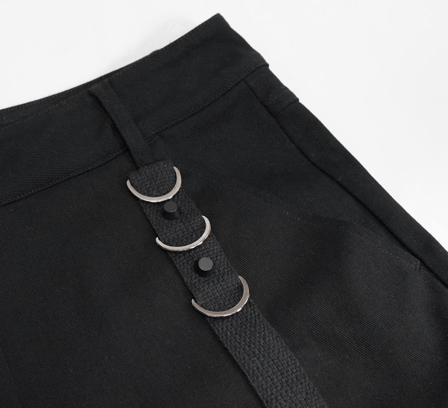 Gothic Punk Rivets Mesh Shorts / Black Shorts with Rope for Men / Alternative Clothing - HARD'N'HEAVY