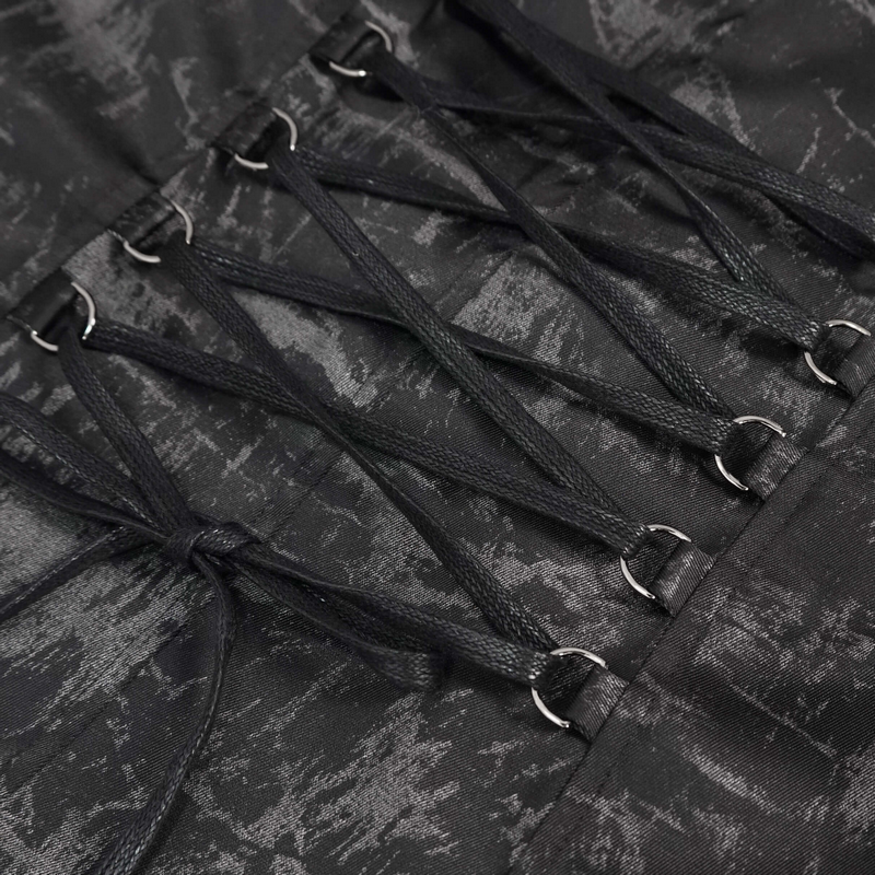 Gothic Punk Women's Hooded Long Coat with Zipper / Stylish Coat With Cross Buckle Belts & Pentagram - HARD'N'HEAVY
