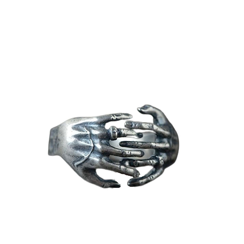 Gothic Ring Of Skeleton Hand Shape / 925 Sterling Silver Jewelry / Alternative Fashion - HARD'N'HEAVY