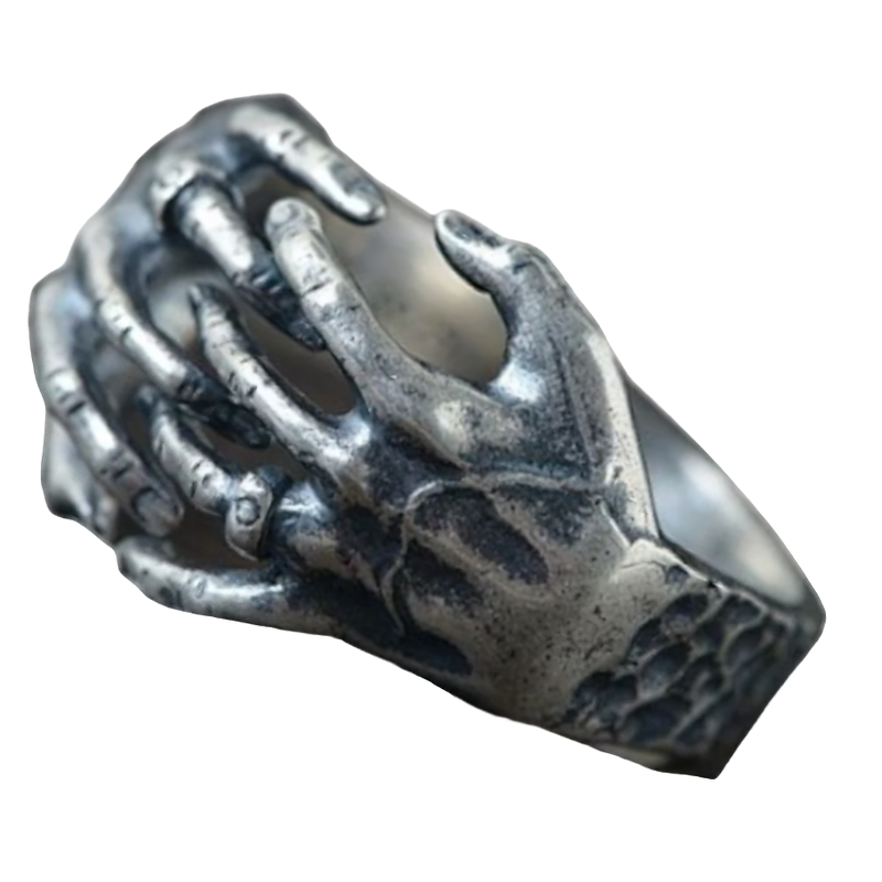Gothic Ring Of Skeleton Hand Shape / 925 Sterling Silver Jewelry / Alternative Fashion - HARD'N'HEAVY