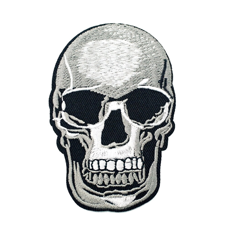 Gothic skull patch for jackets, unisex rock style accessory, perfect for enhancing your clothing with a bold touch.