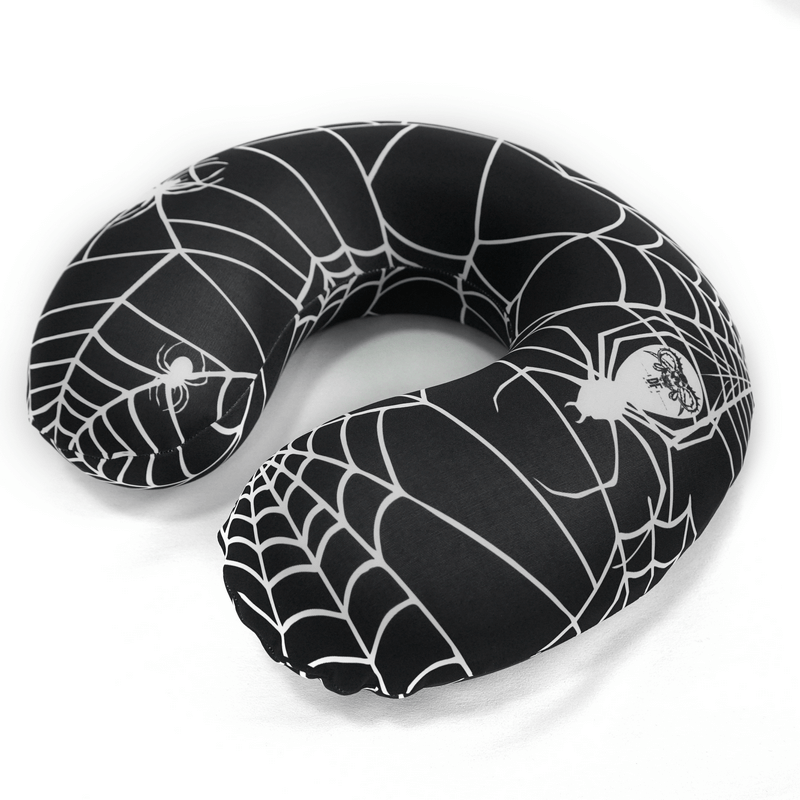 Gothic Spider Web Printed Pillow / Comfortable Zipper U-shaped Travel Pillow - HARD'N'HEAVY