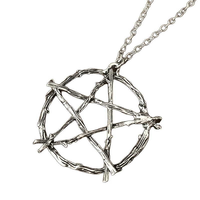 Gothic style pentagram amulet necklace on a chain, crafted from quality materials for alternative fashion lovers.
