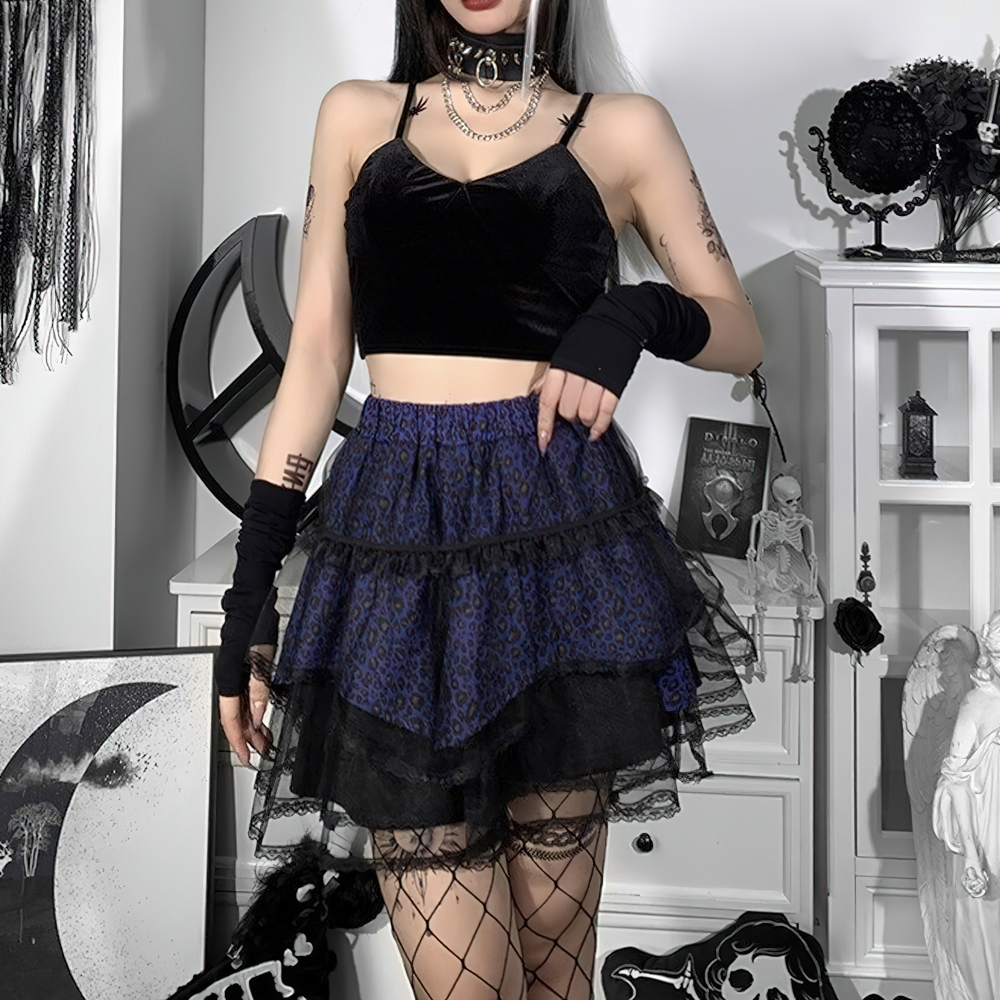 Gothic Style Female Skirt / Sexy Women's Short Skirt / Women's Elegant Skirt For Girl With Lace - HARD'N'HEAVY