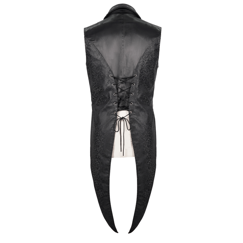 Gothic Style Lace Applique Waistcoat With Buckles / Men's Swallow Tailcoat with Lace up on Back - HARD'N'HEAVY