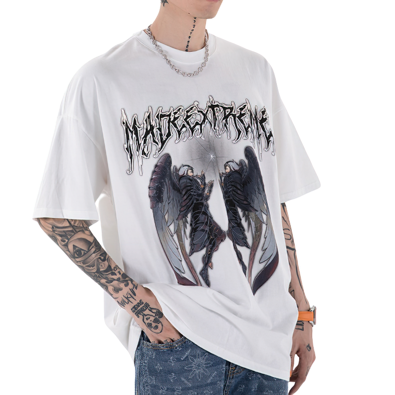Gothic style unisex t-shirt with graphic design, perfect for casual wear and rock fashion enthusiasts.