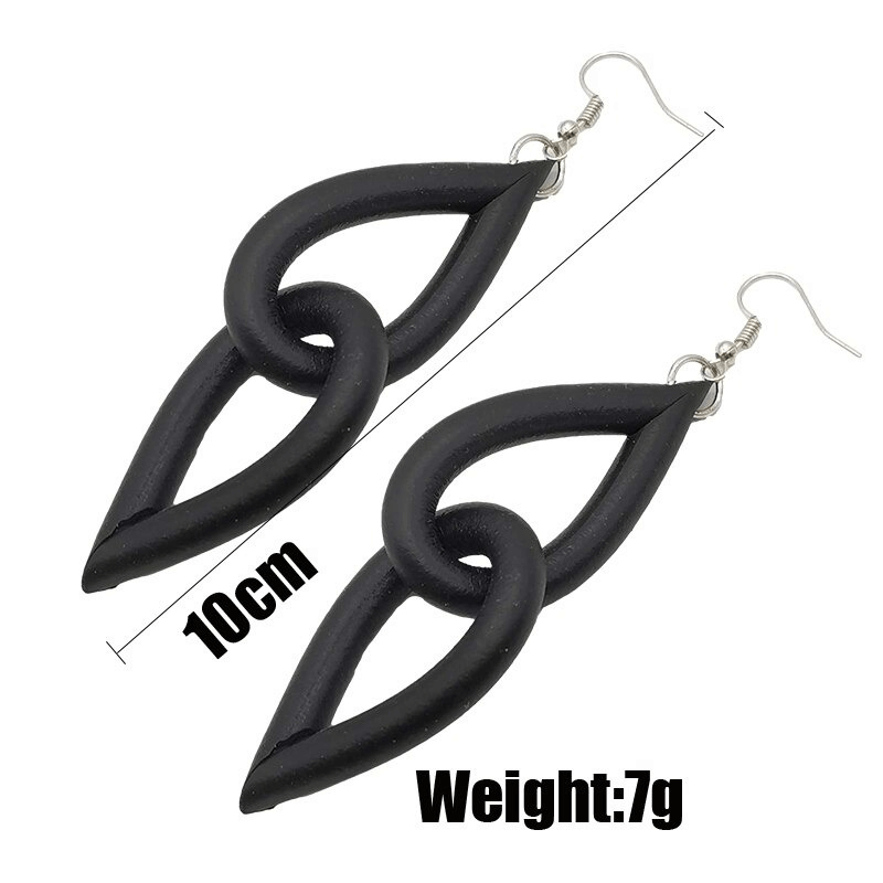 Handmade gothic black rubber earrings for women, stylish design, lightweight, 10cm long, perfect for gothic accessories.