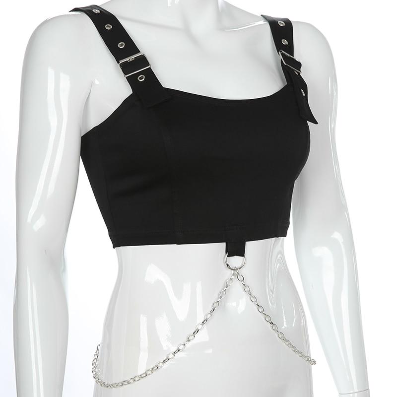 Gothic Tank Tops with Adjustable Straps / Women's tank tops with Metal Chain - HARD'N'HEAVY