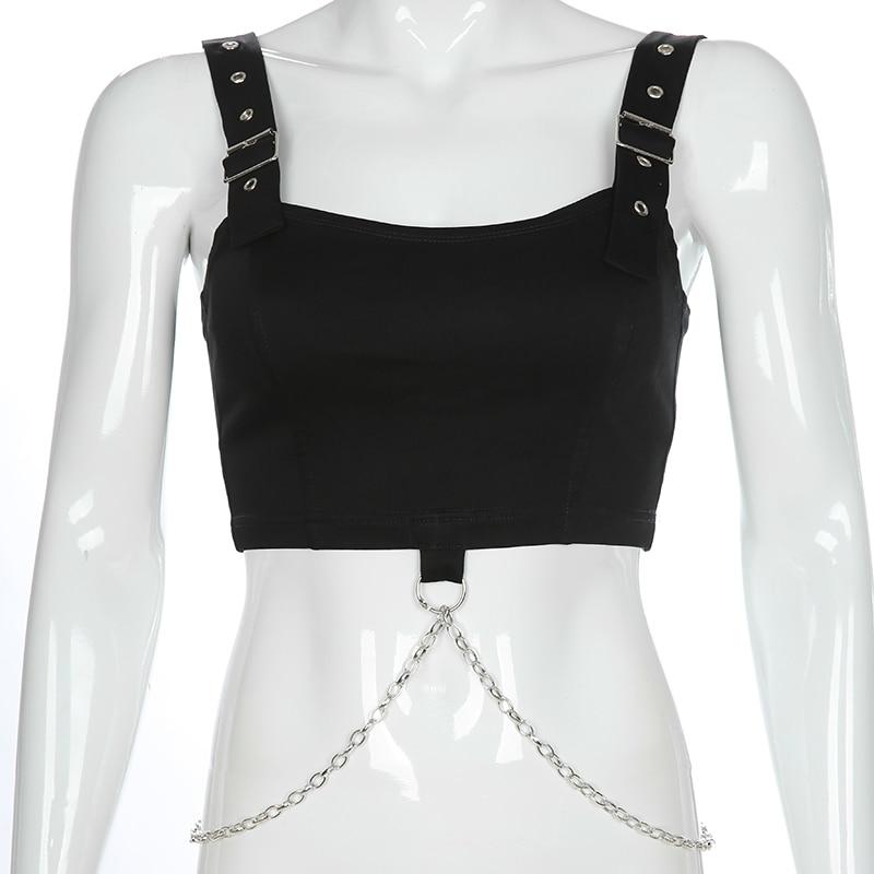 Gothic Tank Tops with Adjustable Straps / Women's tank tops with Metal Chain - HARD'N'HEAVY