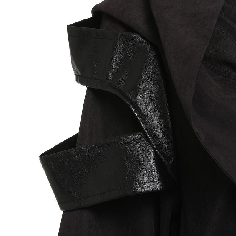 Gothic trench Women Overcoats / Vintage Alternative Fashion Plain Gothic Coats - HARD'N'HEAVY