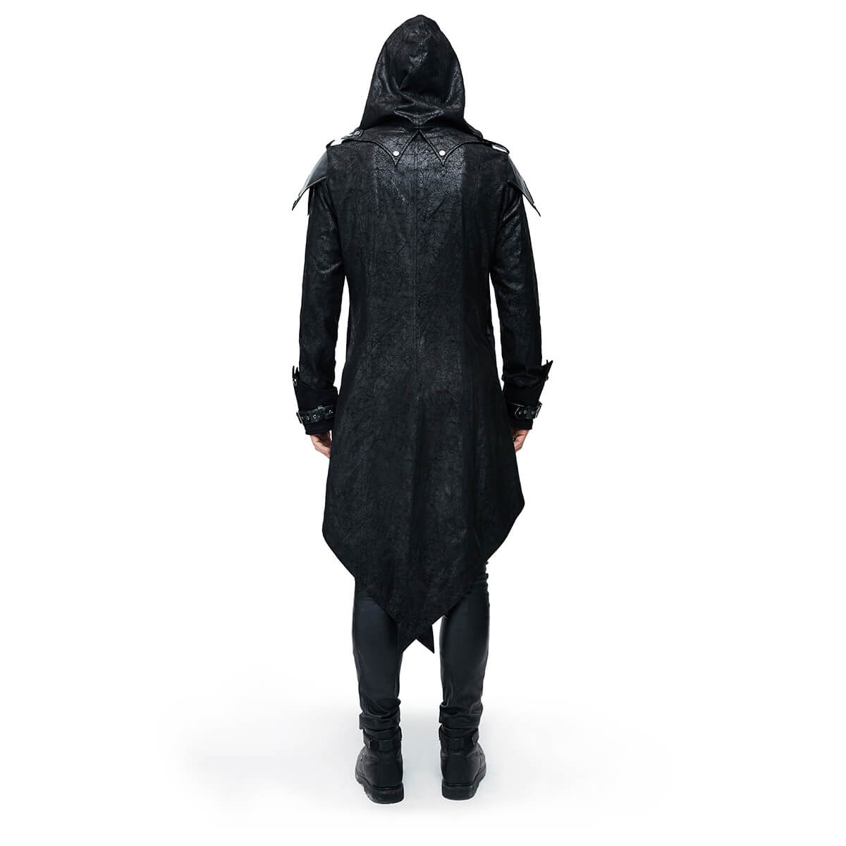 Gothic Vintage Long Black Men's Coat / Steampunk Medieval Warrior Knight Overcoat - HARD'N'HEAVY