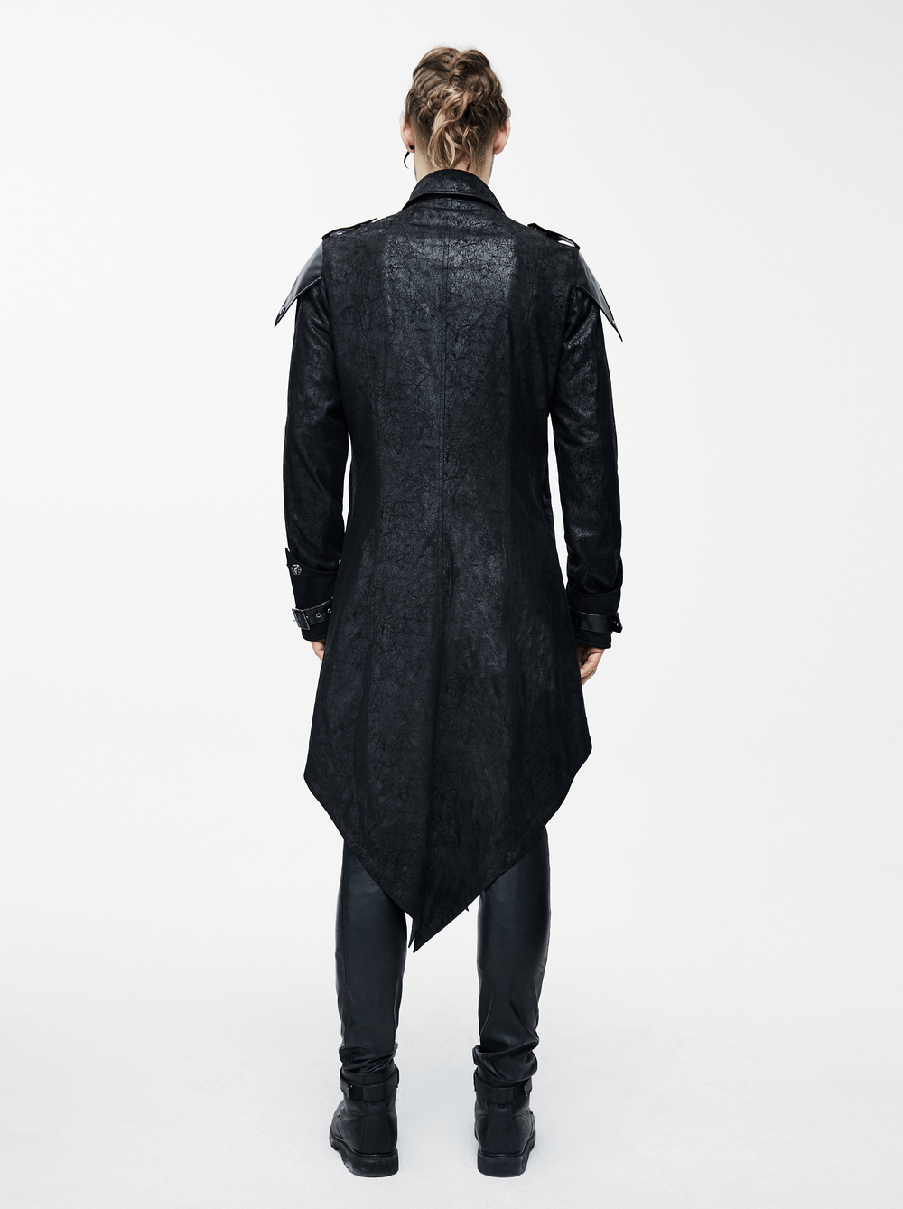 Gothic Vintage Long Black Men's Coat / Steampunk Medieval Warrior Knight Overcoat - HARD'N'HEAVY