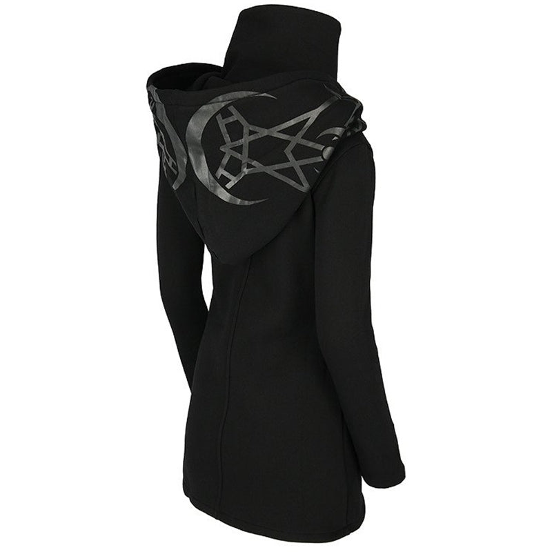 Gothic Women Hoodie with Long Sleeve / Female Zipper Sweatshirt in Gothic Style - HARD'N'HEAVY