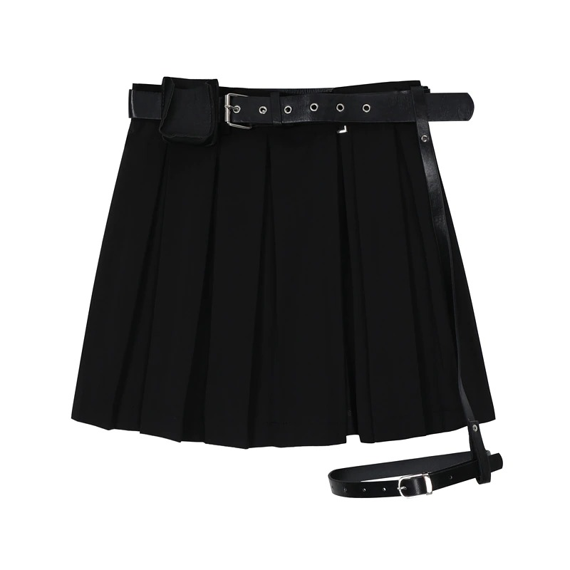 Aesthetic Clothes Dark Grunge Skirt - Gothic Cross Pleated Mini Skirt –  Aesthetics Boutique