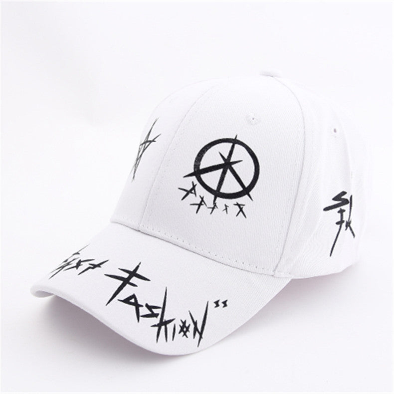 Graffiti Snapback Baseball Cap / Black and White Patchwork Men Women Punk Grunge hat - HARD'N'HEAVY