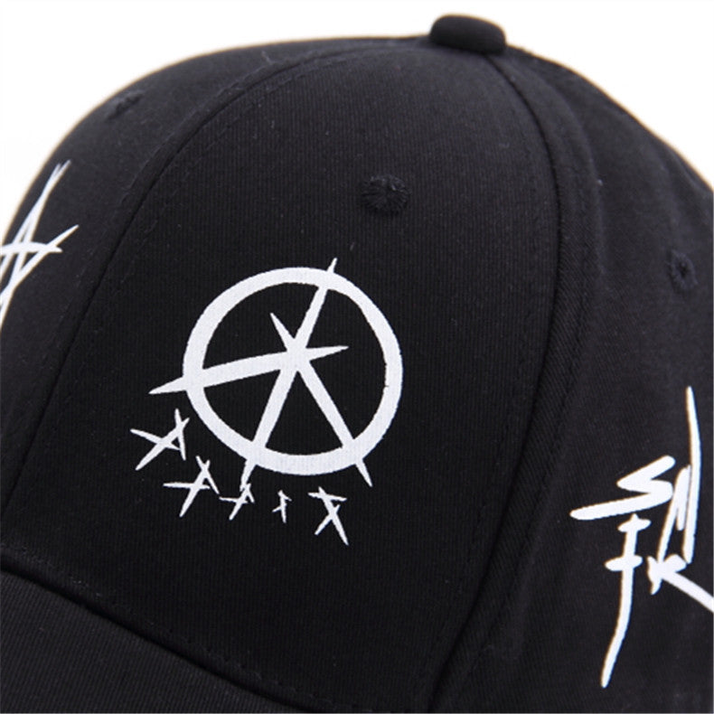 Graffiti Snapback Baseball Cap / Black and White Patchwork Men Women Punk Grunge hat - HARD'N'HEAVY