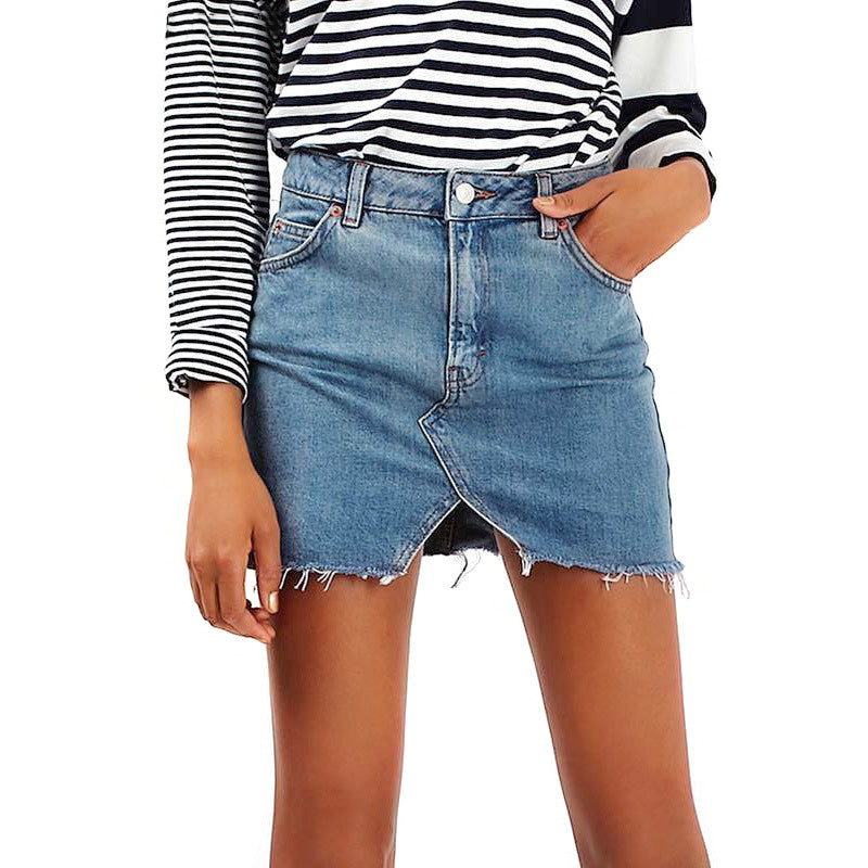 Grunge Style High Waist A-line Mini Skirts / Denim Black Alternative Jeans Skirt with Pockets - HARD'N'HEAVY