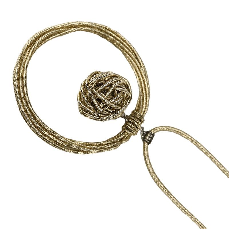 Handmade gold necklace with round pendant for women in punk style, perfect for adding flair to any outfit.