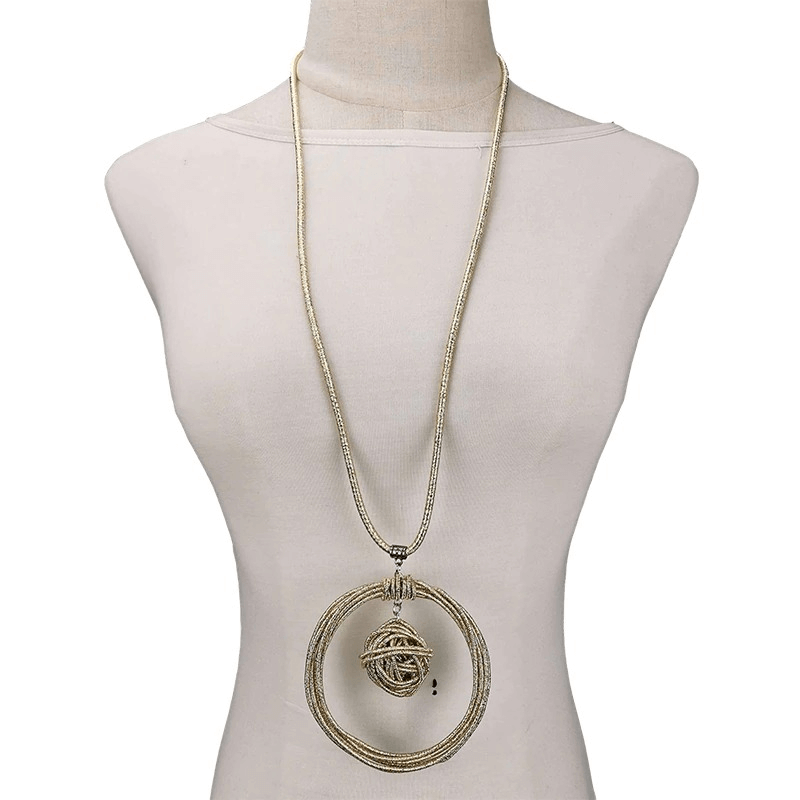Handmade Metal Necklaces with Round Pendants / Luxury Women's Accessories in Punk Style