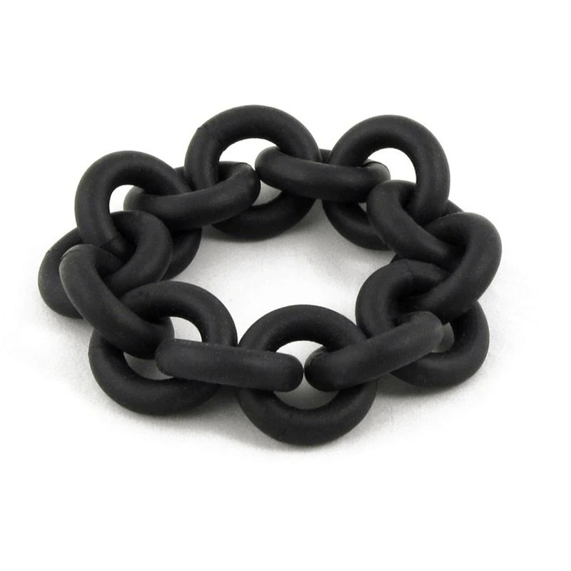 Handmade black rubber bangle, perfect accessory for punk fashion, showcasing quality materials and trendy design.