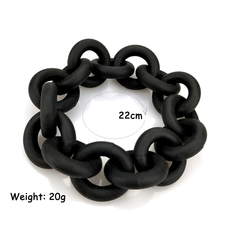 Handmade black rubber bangle for women, trendy punk accessory, 22cm, lightweight at 20g, perfect for any punk outfit.