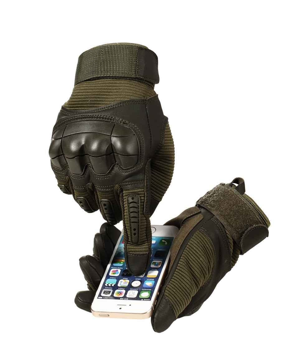 Hard Knuckle Tactical Gloves / PU Leather Army Military Combat Paintball Swat mittens - HARD'N'HEAVY