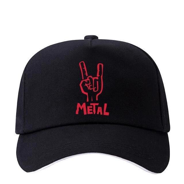 Heavy Metal Baseball Cap With Print / Women Men's Black Unisex Snapback Rock Style Cotton Hats - HARD'N'HEAVY