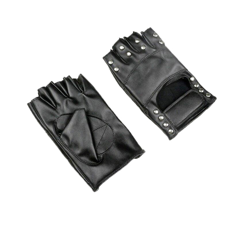 Heavy Metal & Rock style PU Leather Gloves / Men Women Metal Rivets Fitness Work Out Cycling Bicycle - HARD'N'HEAVY