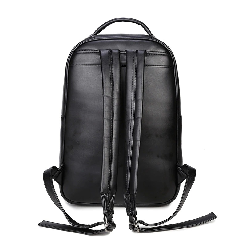Sleek black 3D leather backpack with adjustable straps, perfect for a trendy unisex look and showcasing gothic style.