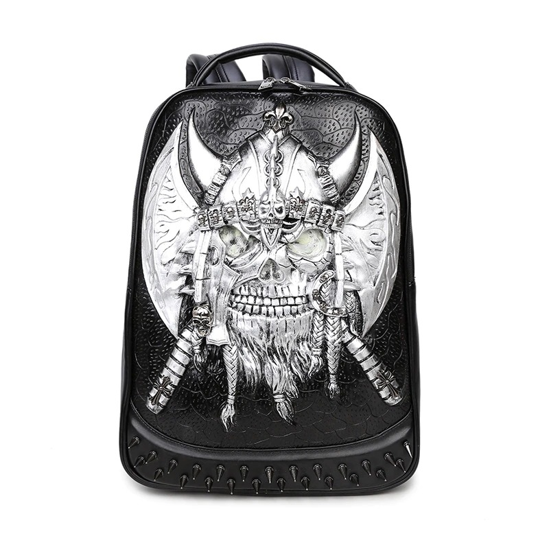 3D Leather Backpack / Unisex Knapsack Shoulder Bag / Gothic Waterproof Backpack - HARD'N'HEAVY