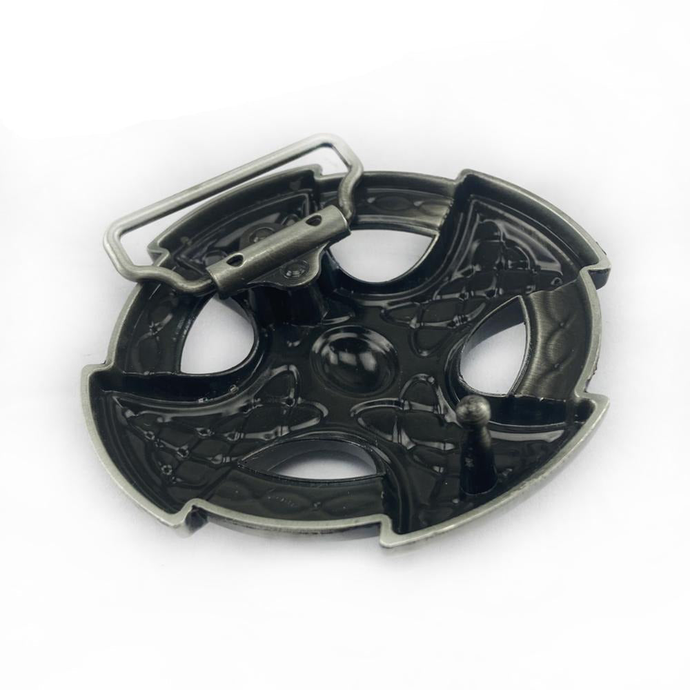 Celtic Cross belt buckle featuring intricate knot design, perfect for unisex alternative fashion accessories.