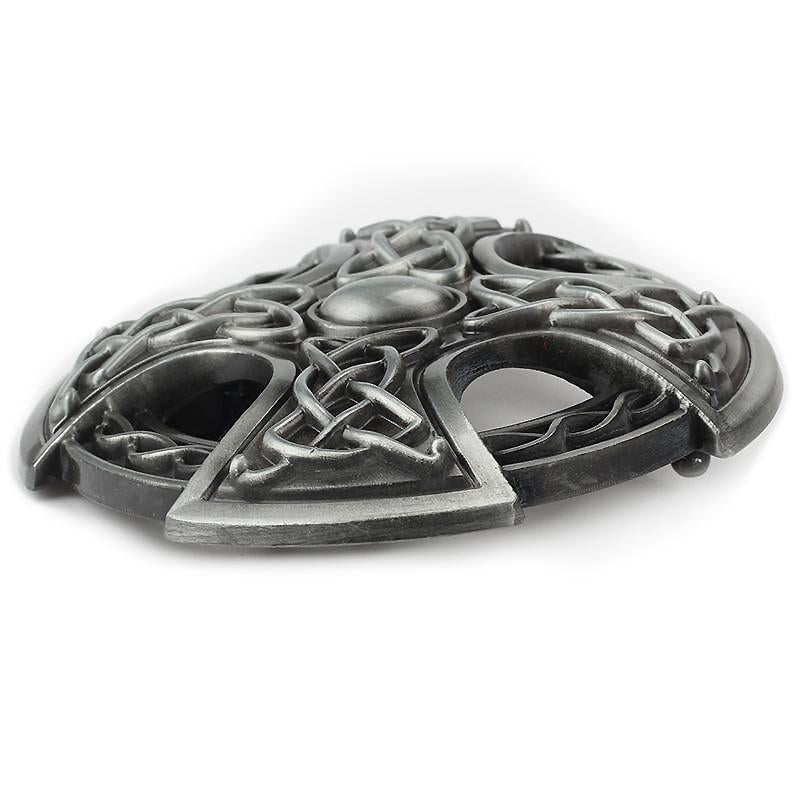 Celtic cross belt buckle featuring intricate knot design, perfect for alternative fashion accessories.