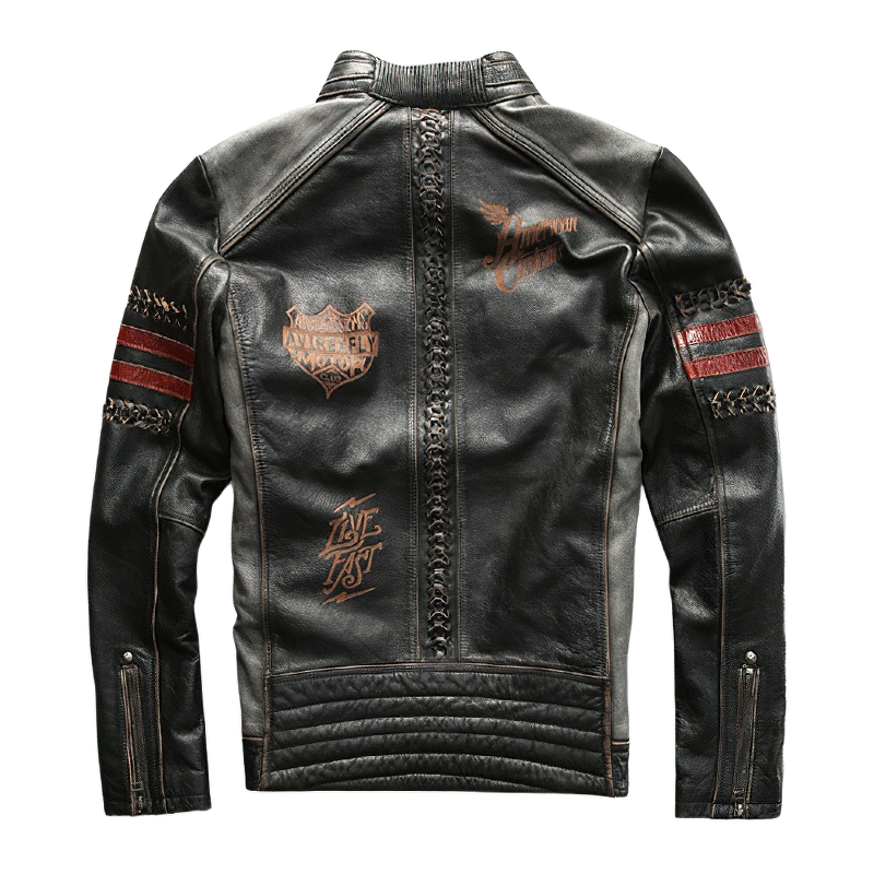 Genuine Leather Jacket For Men / Cool Black Biker Jacket - HARD'N'HEAVY