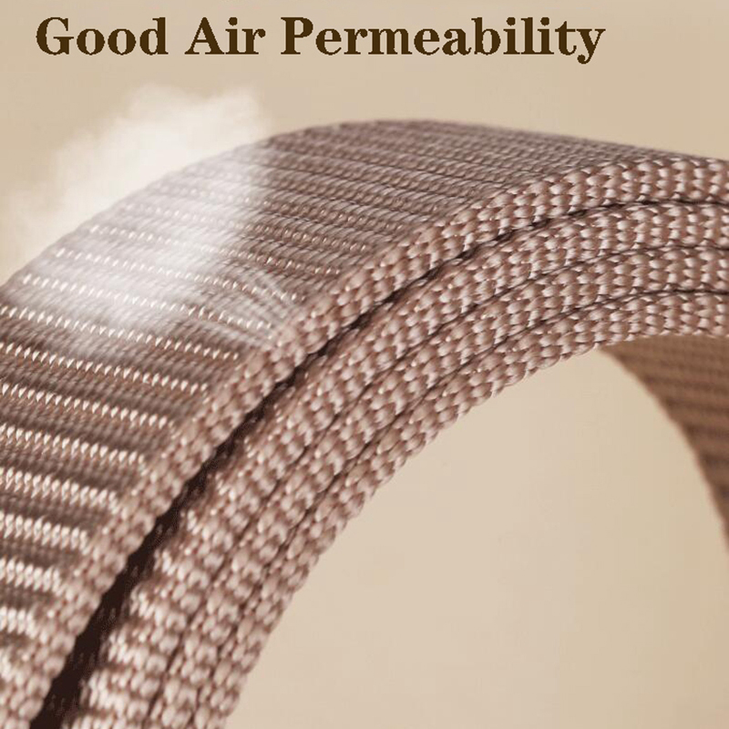 Close-up of a nylon belt showcasing good air permeability and texture in a stylish design.
