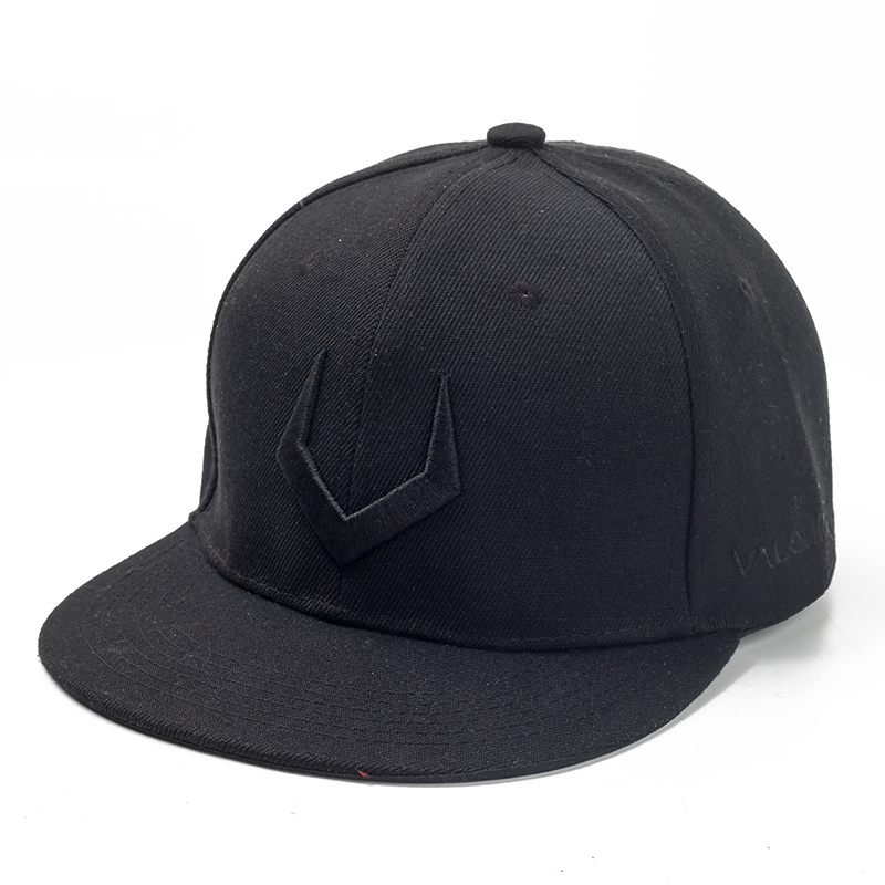 Black wool baseball cap with 3D embroidery, stylish and durable for men and women, perfect for any outfit.