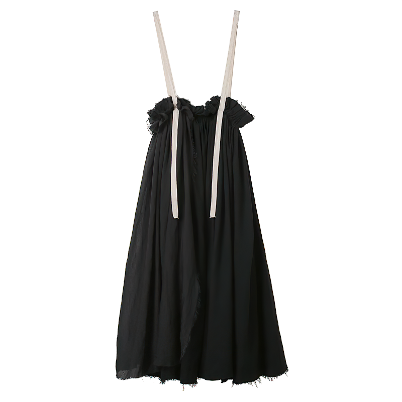 High Waist Black Fashion Women's Skirt / Half-Body Strap Vintage Female Streetwear - HARD'N'HEAVY