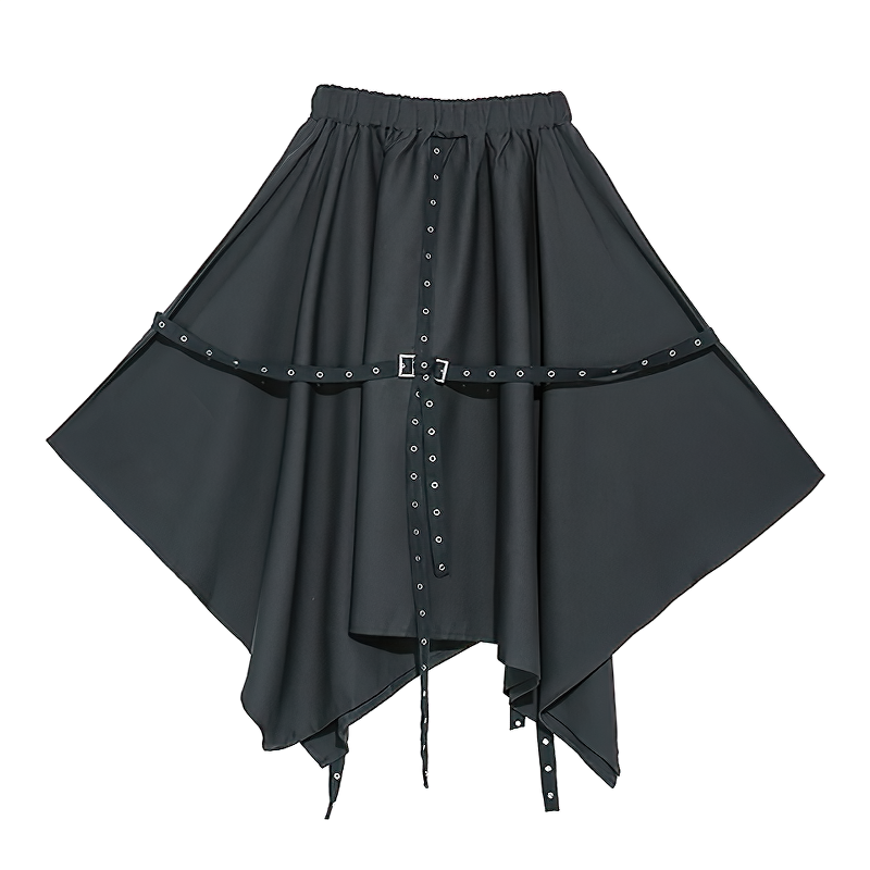 High Waist Elastic Fashion Women's Skirt / Asymmetrical Half-Body Alternative Female Apparel - HARD'N'HEAVY