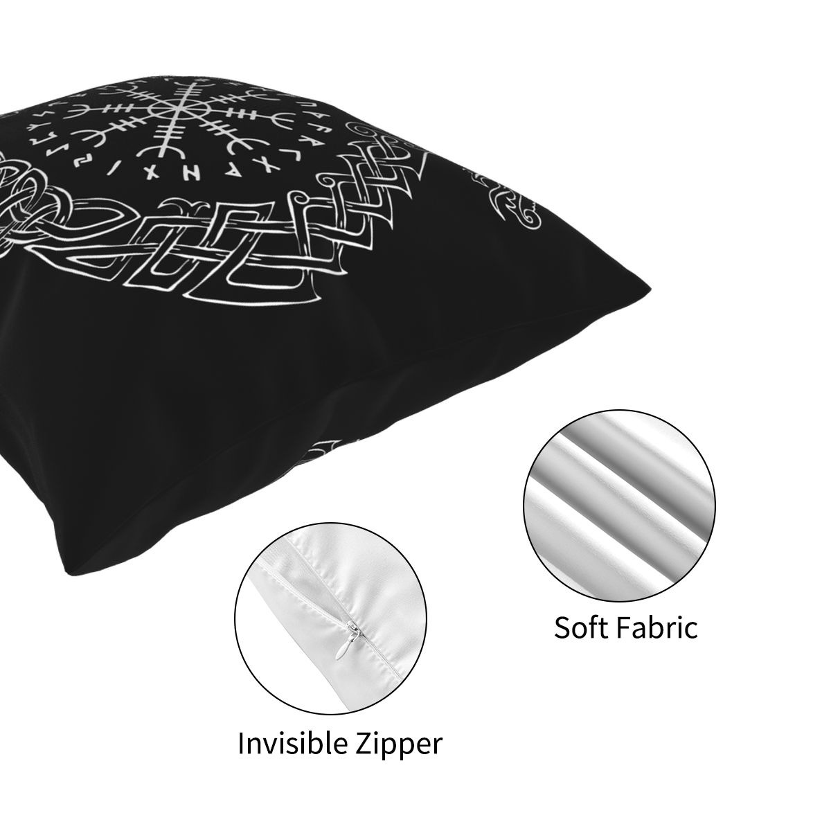 Viking Helm Of Awe decorative pillowcover with soft fabric and invisible zipper, perfect for home decor.