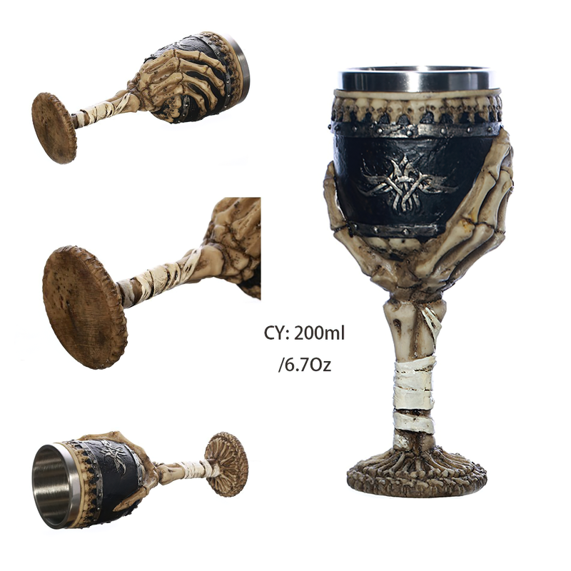 Horrible Death Claw Wine Glass with Stainless Steel and Resin / Vintage Style Bar Drinkware - HARD'N'HEAVY
