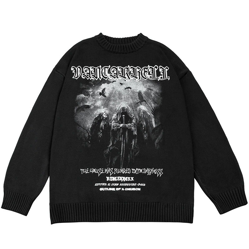Horror Gothic Men's Sweatshirt / Alternative Male Ancient Culture Streetwear - HARD'N'HEAVY
