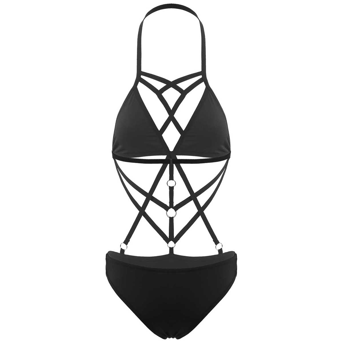 Sexy Black Net Mesh Women's Swimwear / One-Piece Bathing Swimsuit